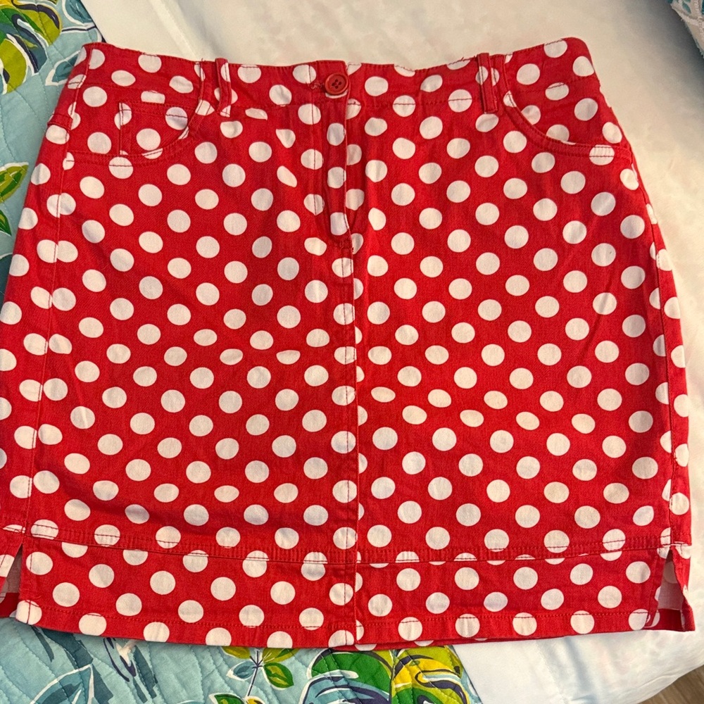 Larry Levine Red and White Polka Dot Skort❤️